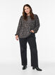Pusero pitk&auml;ll&auml; hihalla ja leopardikuosilla, Harmaa, Model image number 1