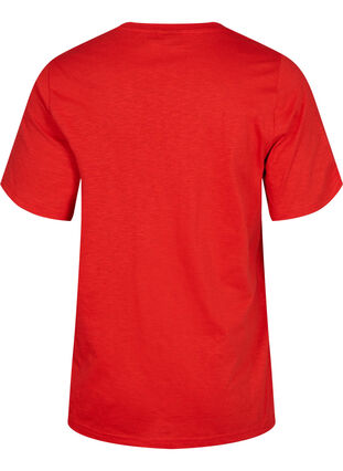 Lyhythihainen perus t-paita, jossa on v-pääntie, Flame Scarlet, Packshot image number 1