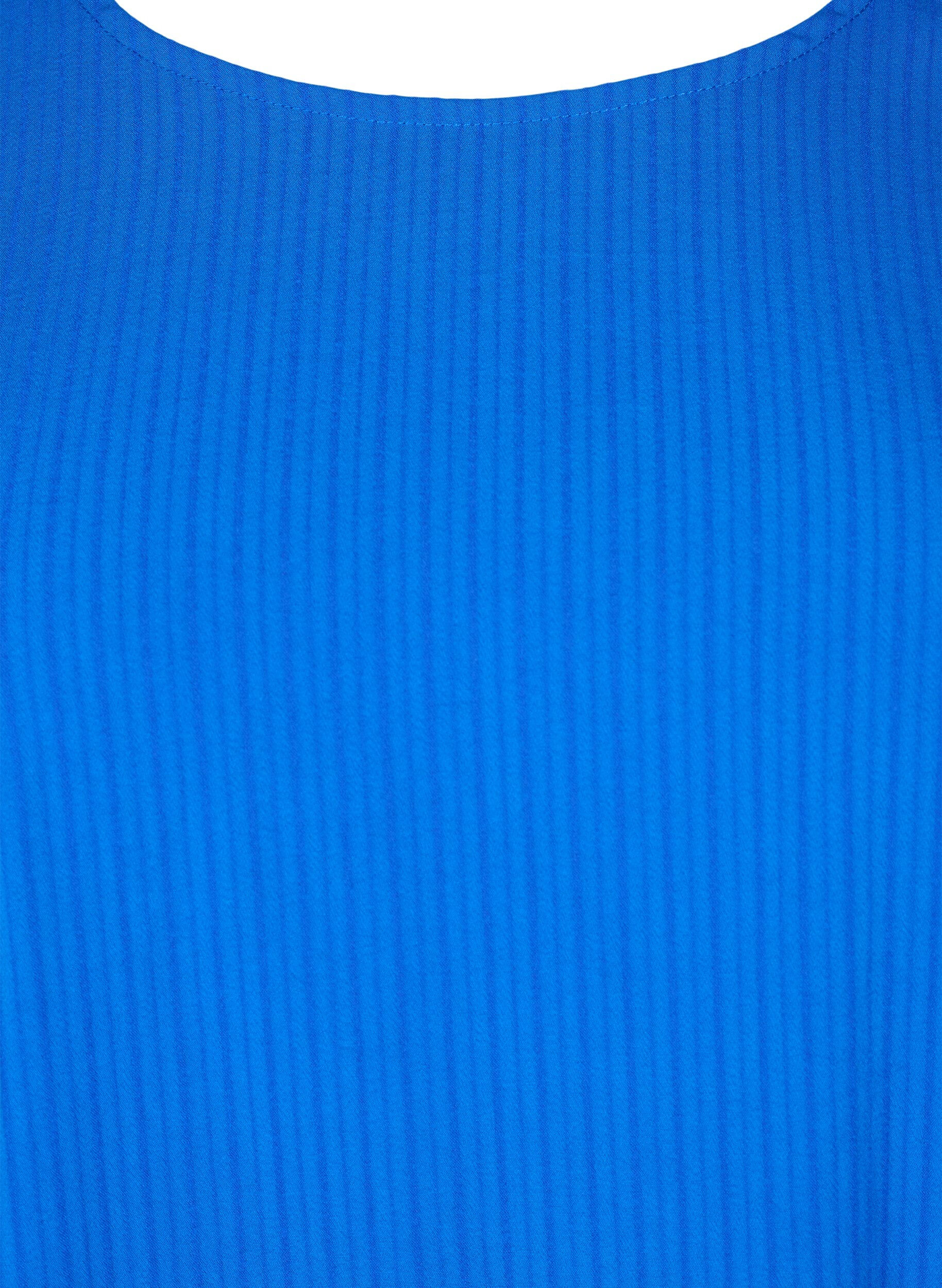 Zizzi Lyhythihainen viskoosipusero nauhoilla, Princess Blue, Packshot image number 2