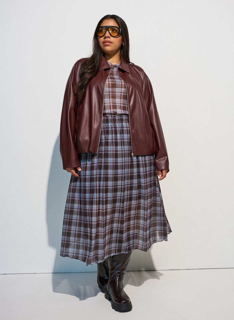 Ruutukuosinen meshpusero, Sininen, Model
