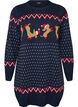 Lyhyt neulemekko joulukuviolla, Sininen, Packshot image number 0