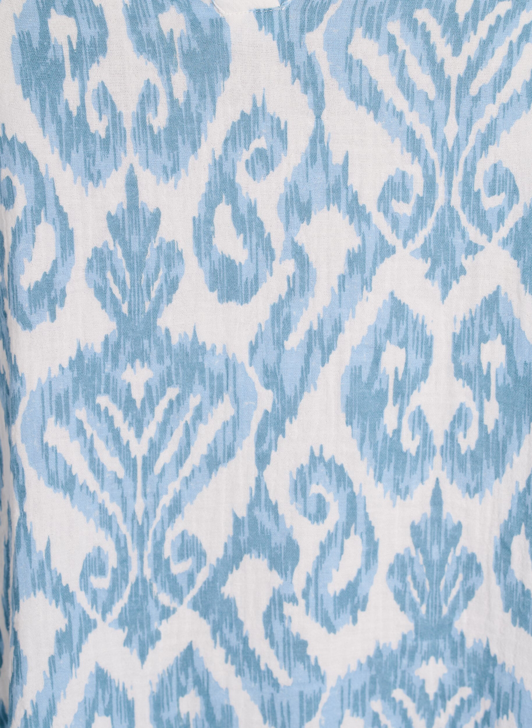 ZizziLyhyt A-linjainen mekko puuvillamusliinista, Vanilja, Packshot image number 3