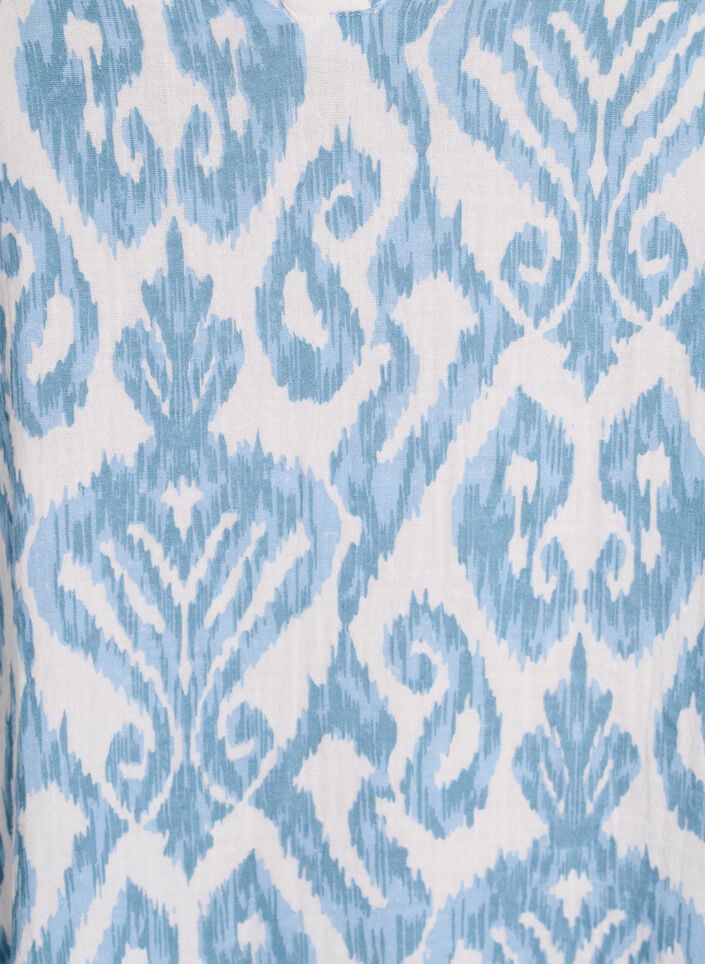 Lyhyt A-linjainen mekko puuvillamusliinista, Vanilja, Packshot image number 3