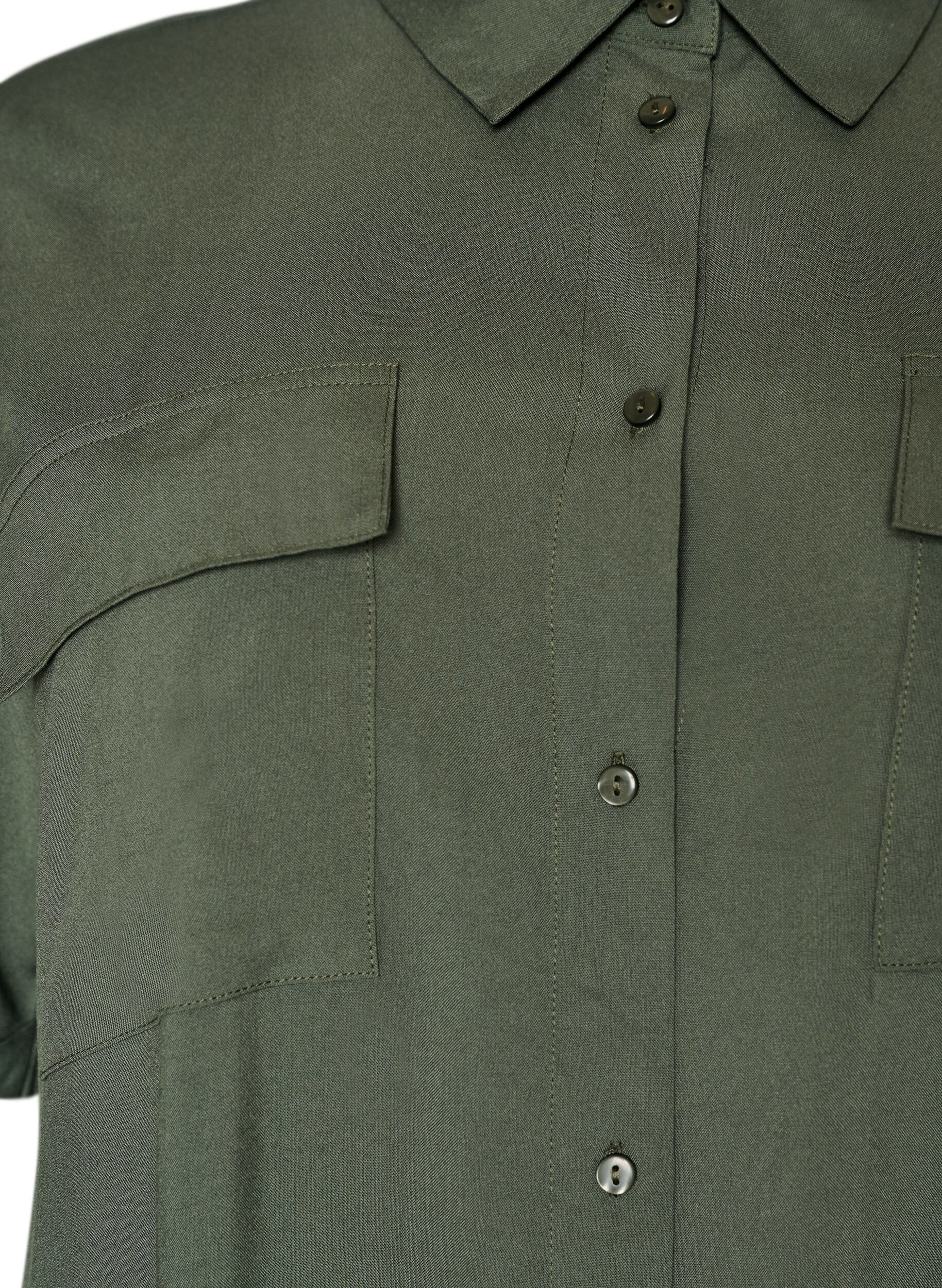 Zizzi Lyhythihainen pitk&auml; paitamekko, Vihre&auml;, Packshot image number 2