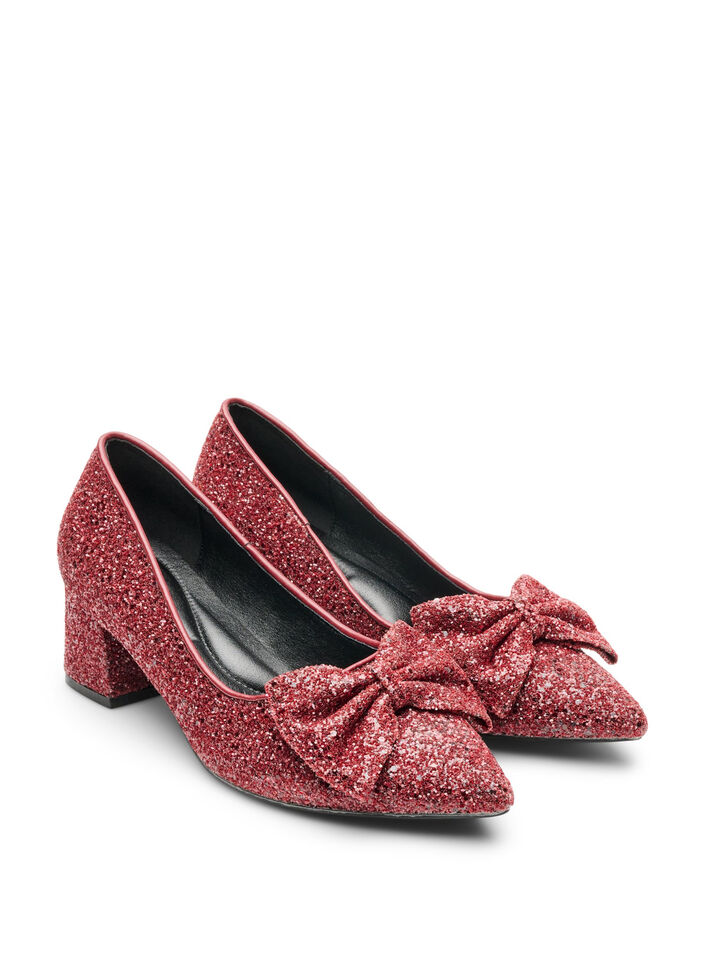 Glitteravokkaat rusetilla, Punainen, Packshot image number 1