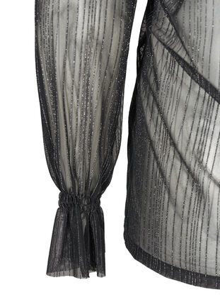 Kevyesti läpikuultava pusero lurexilla, Black w. Silver, Packshot image number 3
