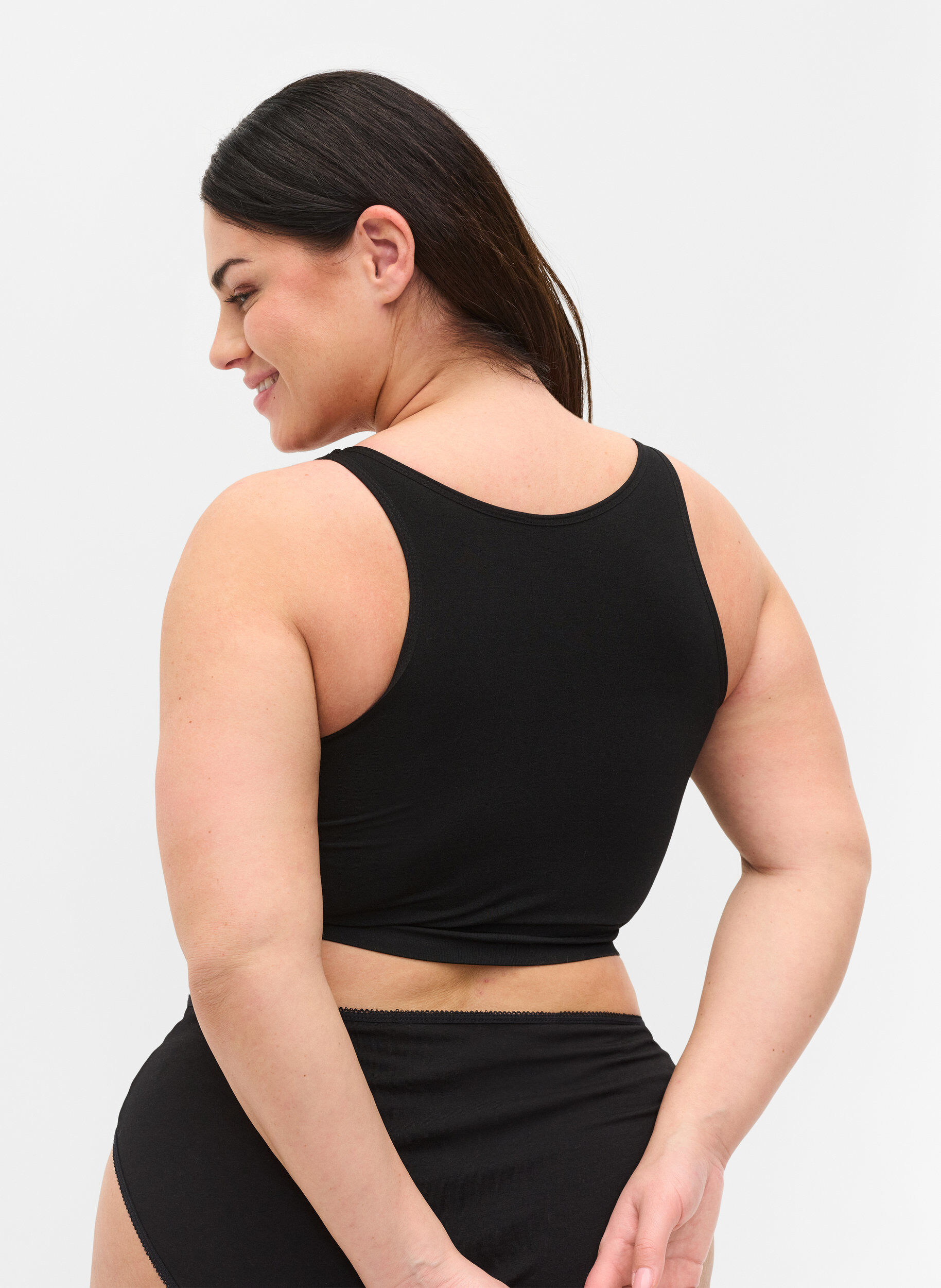 Zizzi Kevyesti topatut rintaliivit nauhayksityiskohdalla, Black, Model image number 1