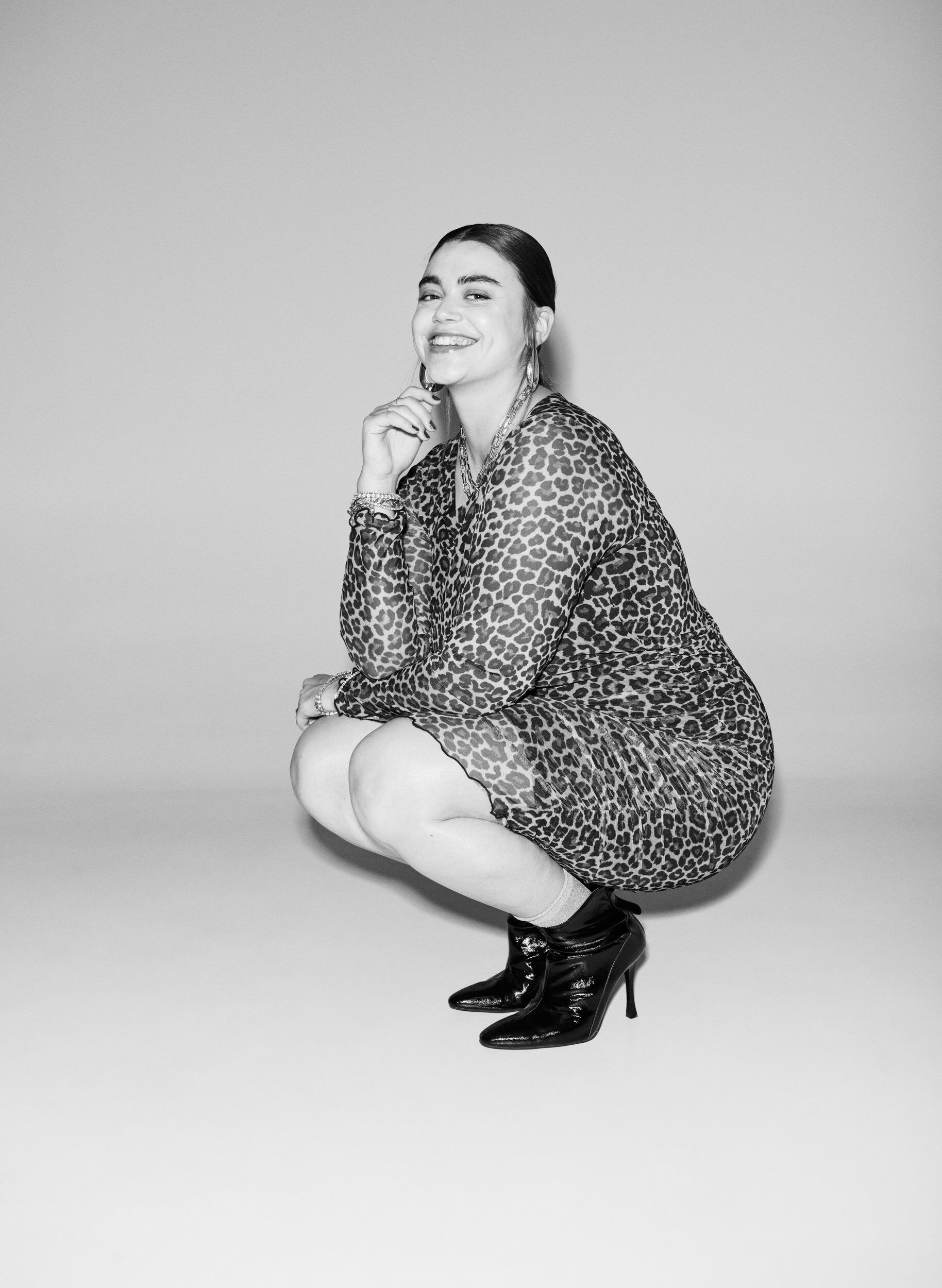 Zizzi Lyhyt verkkomekko leopardikuosilla, Ruskea, Image image number 0