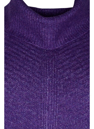 Neulottu poncho poolokauluksella, Ultra Violet Mel., Packshot image number 2