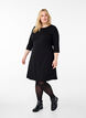 A-mallinen mekko 3/4-pituisilla hihoilla, Musta, Model image number 1