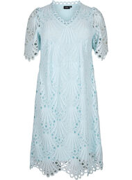 Lyhythihainen virkattu mekko, Delicate Blue