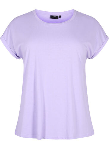 Lyhythihainen t-paita puuvillasekoitteesta, Lavender, Packshot image number 0