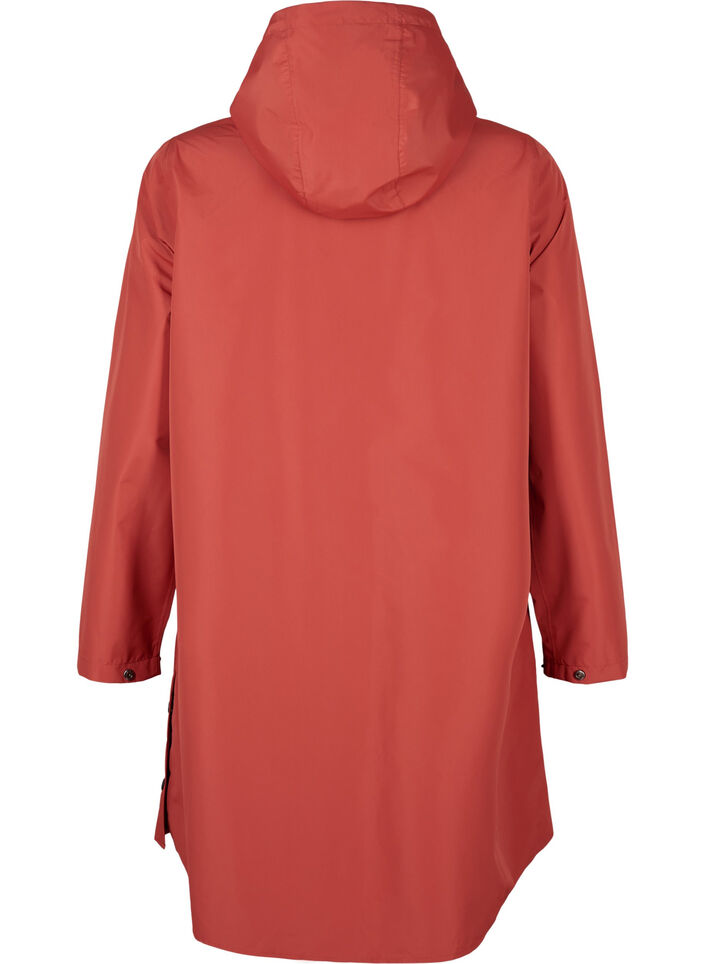 Sadetakki, jossa on taskut ja huppu, Punainen, Packshot image number 1