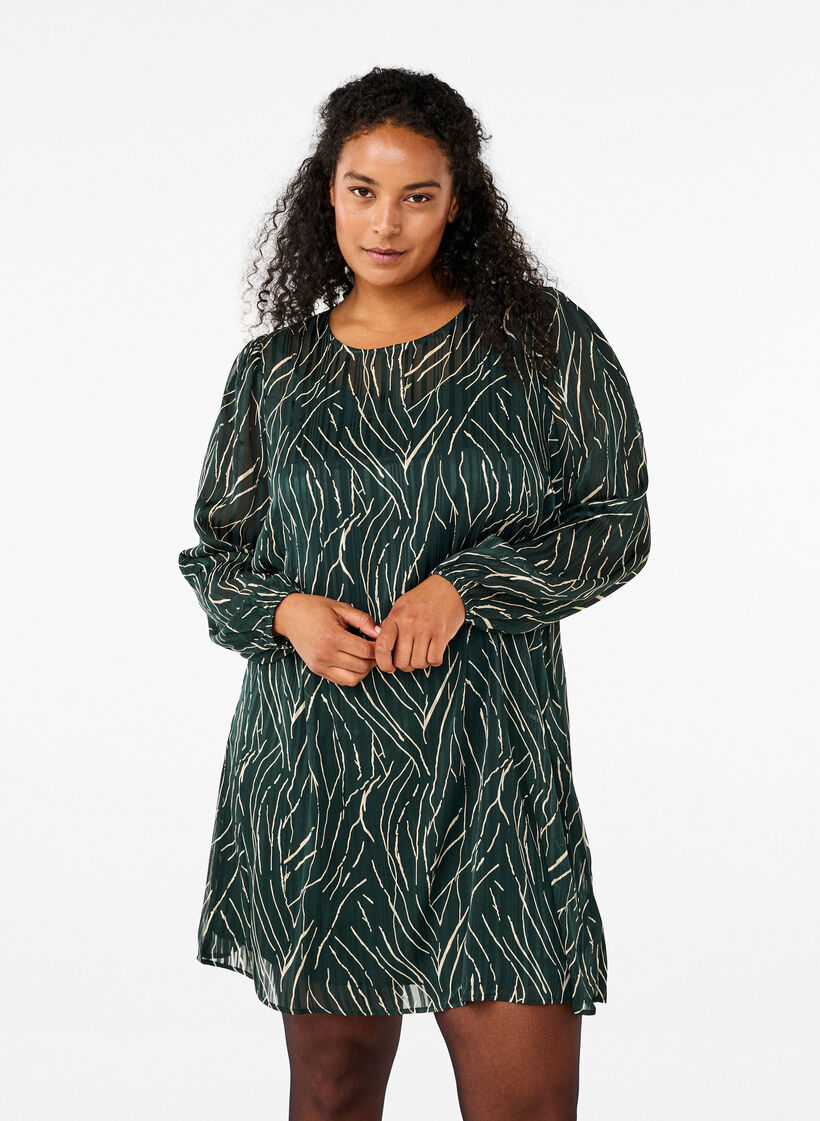 Lyhyt mekko printillä ja pyöreällä kaula-aukolla, Scarab Safari AOP, Model image number 0