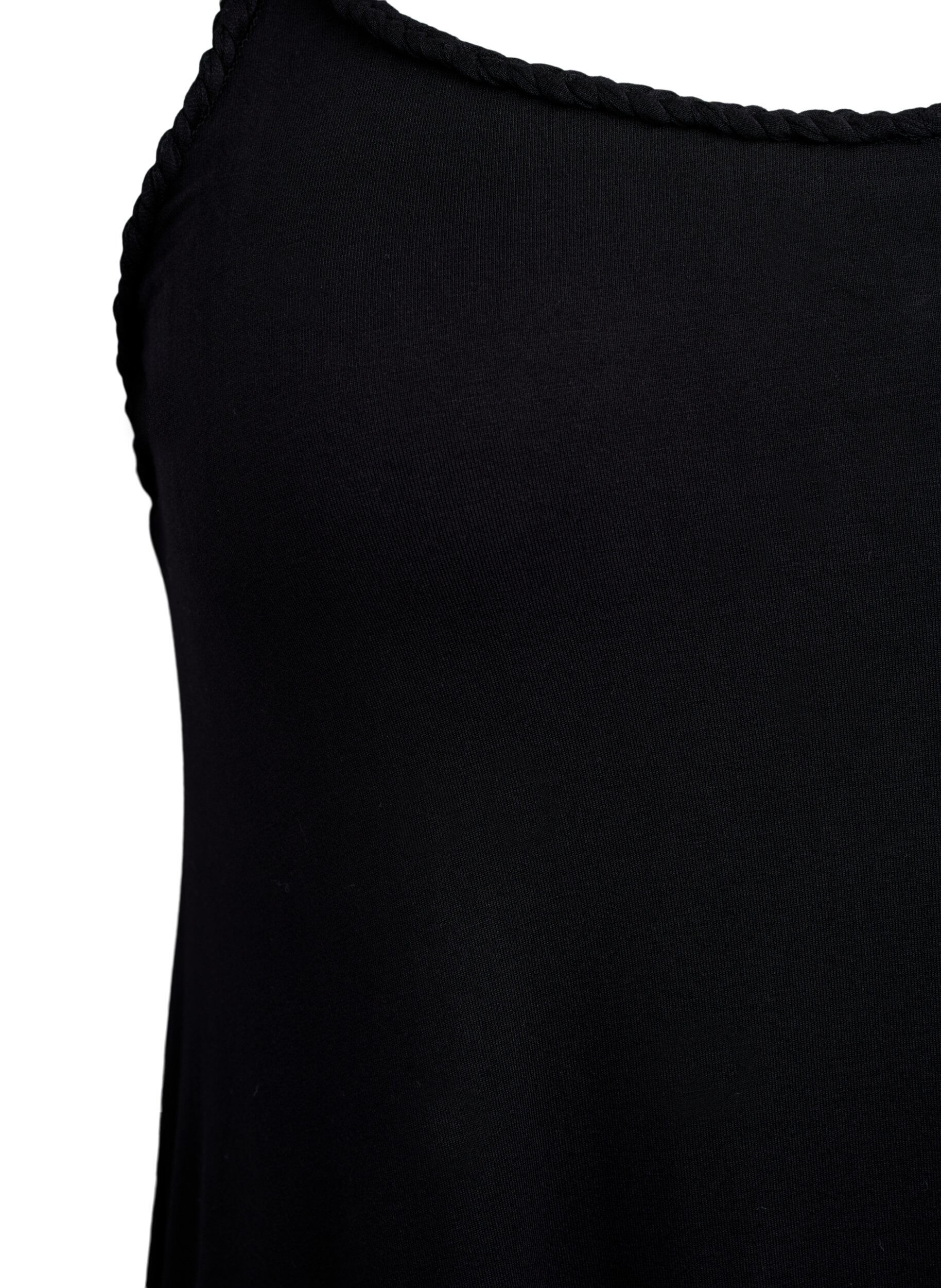 Zizzi Rantamekko viskoosista punotuilla olkaimilla, Musta, Packshot image number 2