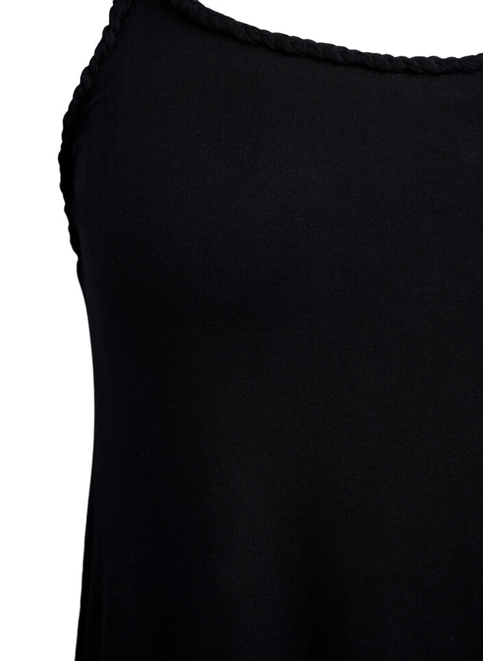 Viskoosinen rantamekko punotuilla olkaimilla, Musta, Packshot image number 2