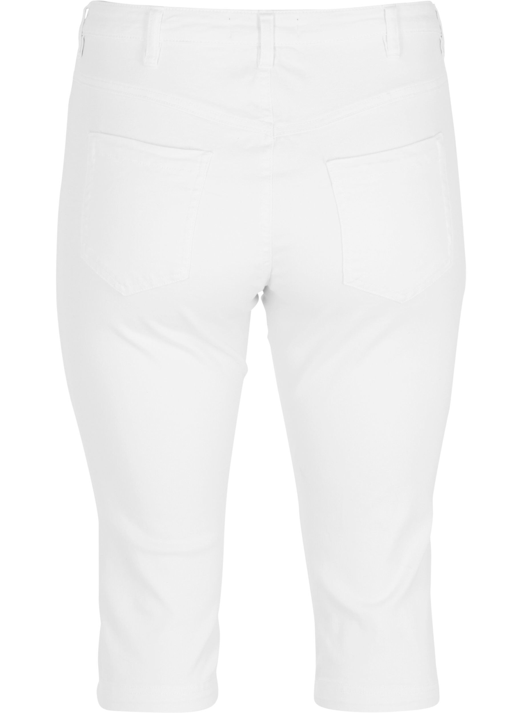 ZizziKorkeavy&ouml;t&auml;r&ouml;iset Amy-farkkucaprit super slim fit, Valkoinen, Packshot image number 1