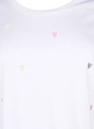 Luomupuuvillasta valmistettu T-paita sydämillä, Bright W. Love Emb., Packshot image number 2