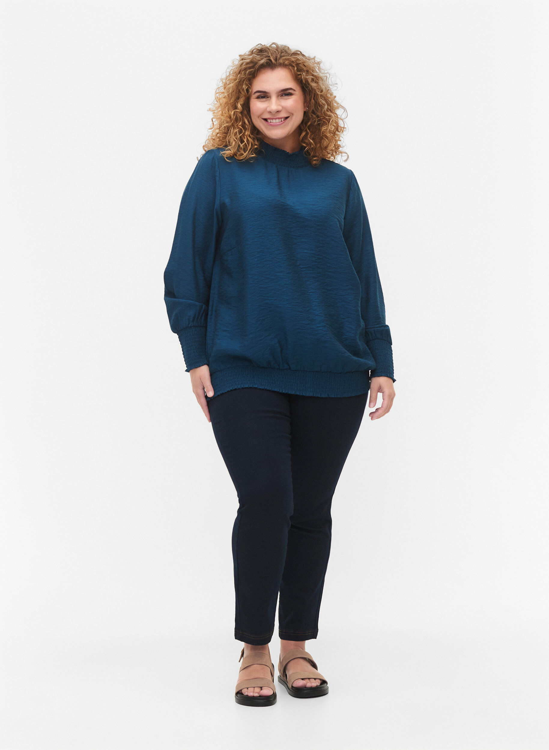 Zizzi Viskoosipusero rypytyksell&auml;, Reflecting Pond, Model image number 2