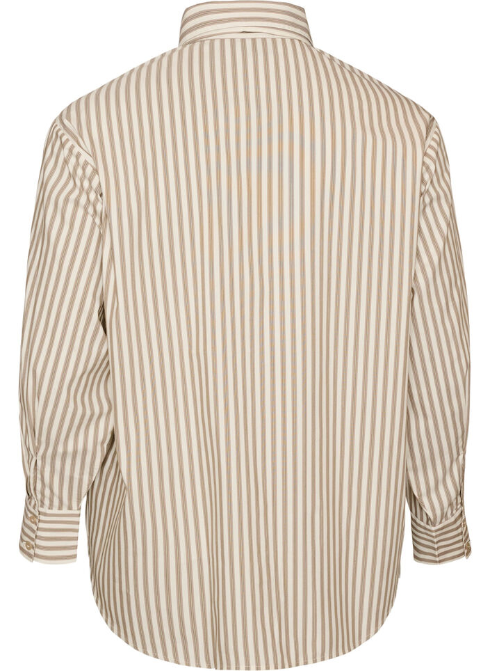 Raidallinen paita irrotettavalla kaulanauhalla, Beige, Packshot image number 1