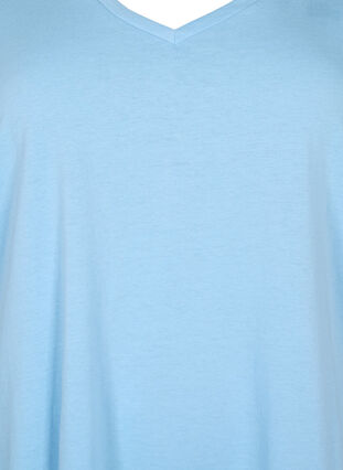 Lyhythihainen t-paita v-pääntiellä, Placid Blue, Packshot image number 2
