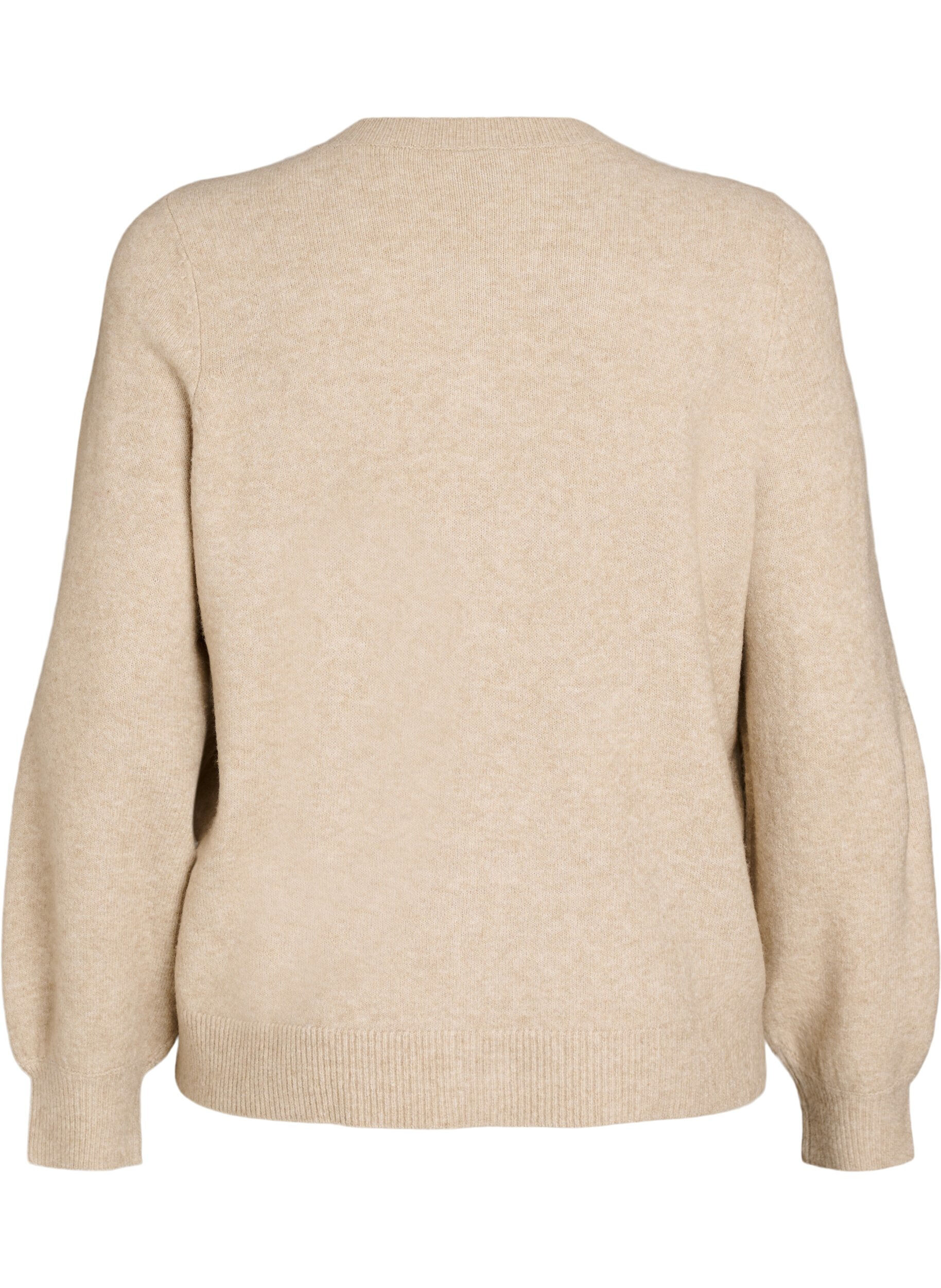 ZizziNeuletakki pehme&auml;st&auml; neuleesta kullanv&auml;risill&auml; napeilla, Beige, Packshot image number 1