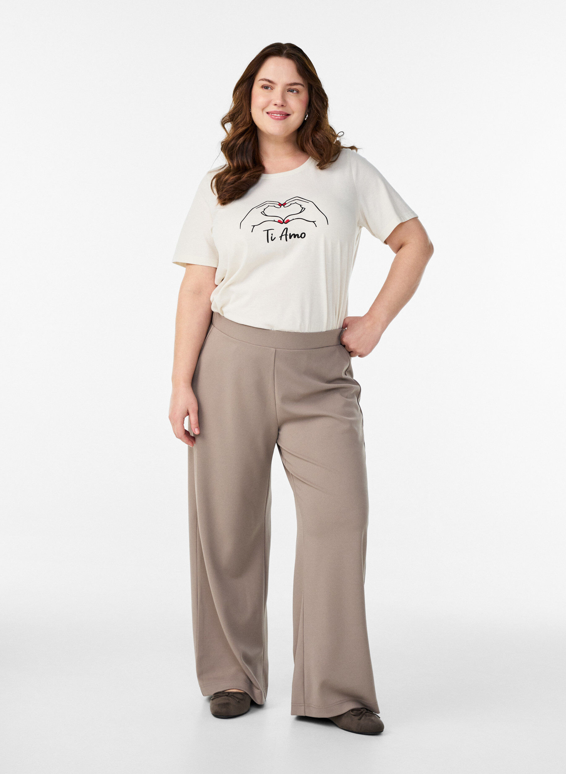 Zizzi FLASH - T-paita printill&auml;, Valkoinen, Model image number 1