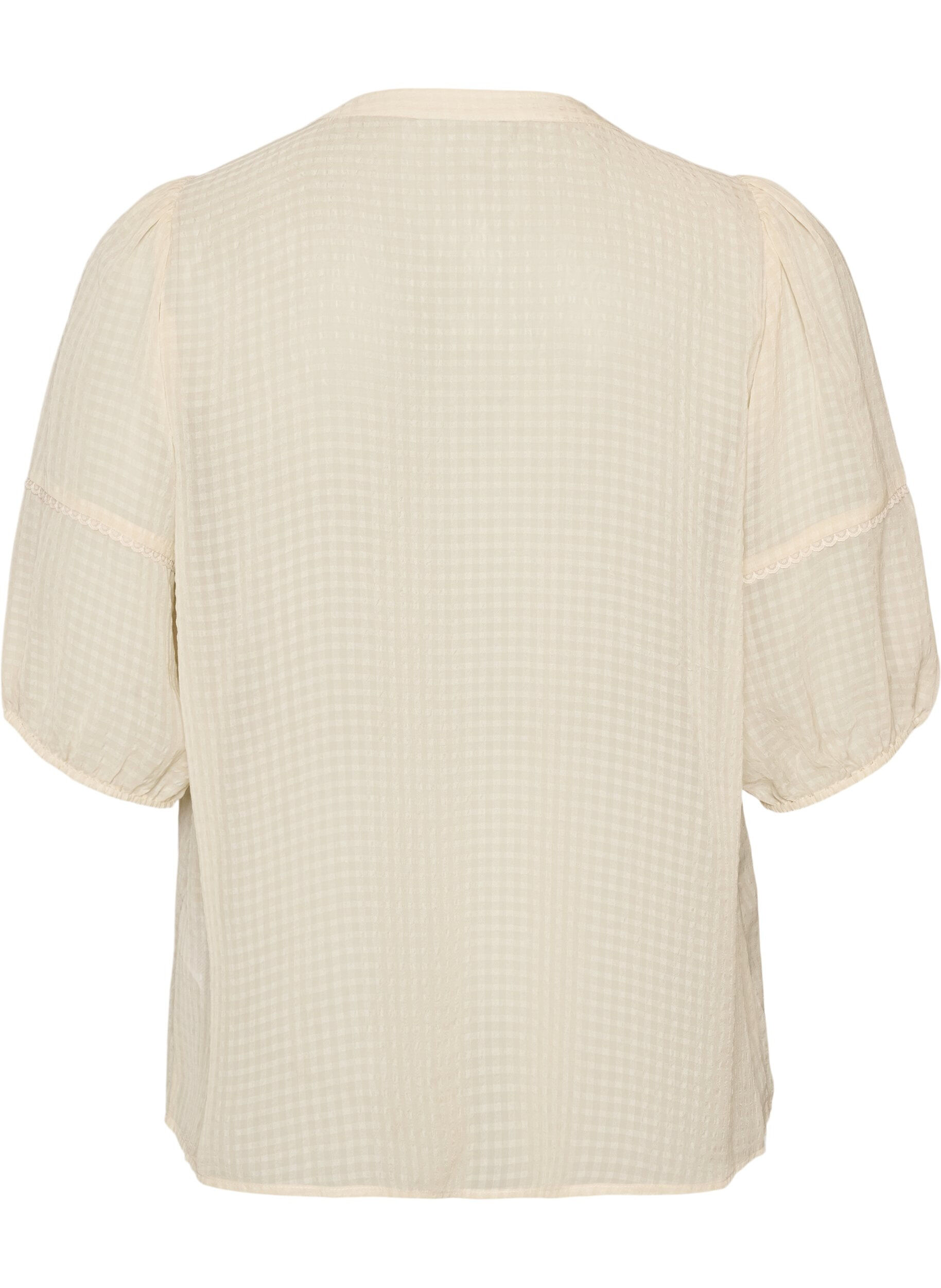 ZizziSeersucker-pusero ny&ouml;rill&auml;, Beige, Packshot image number 1
