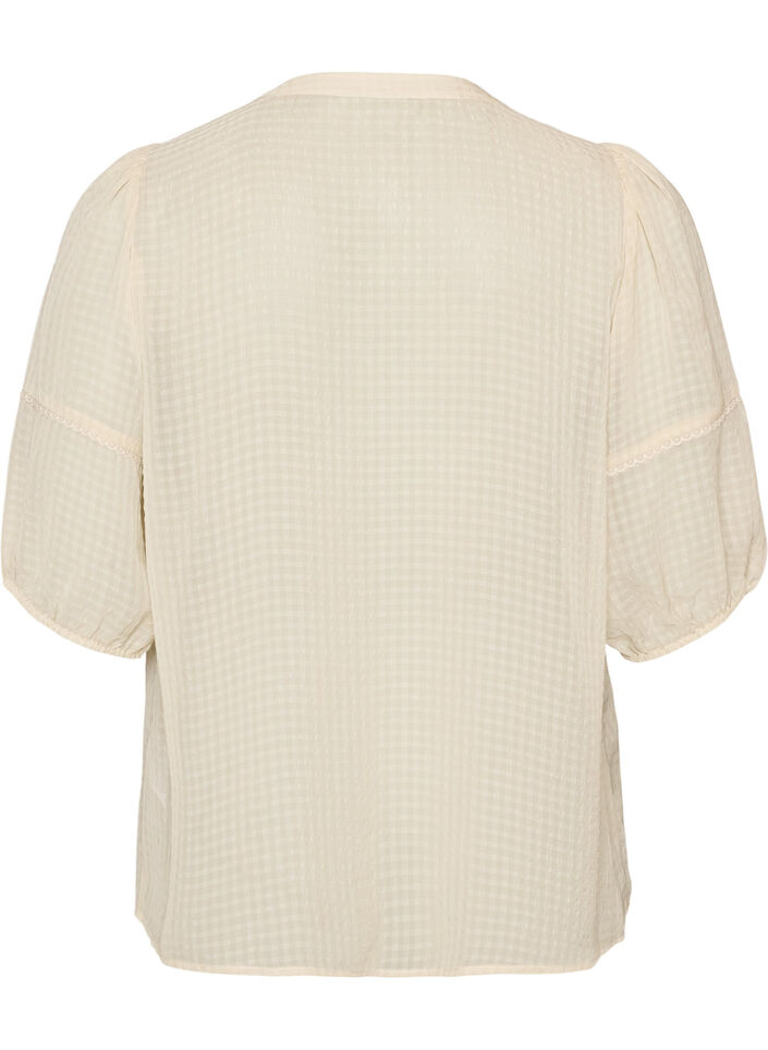Seersucker-pusero ny&ouml;rill&auml;, Beige, Packshot image number 1