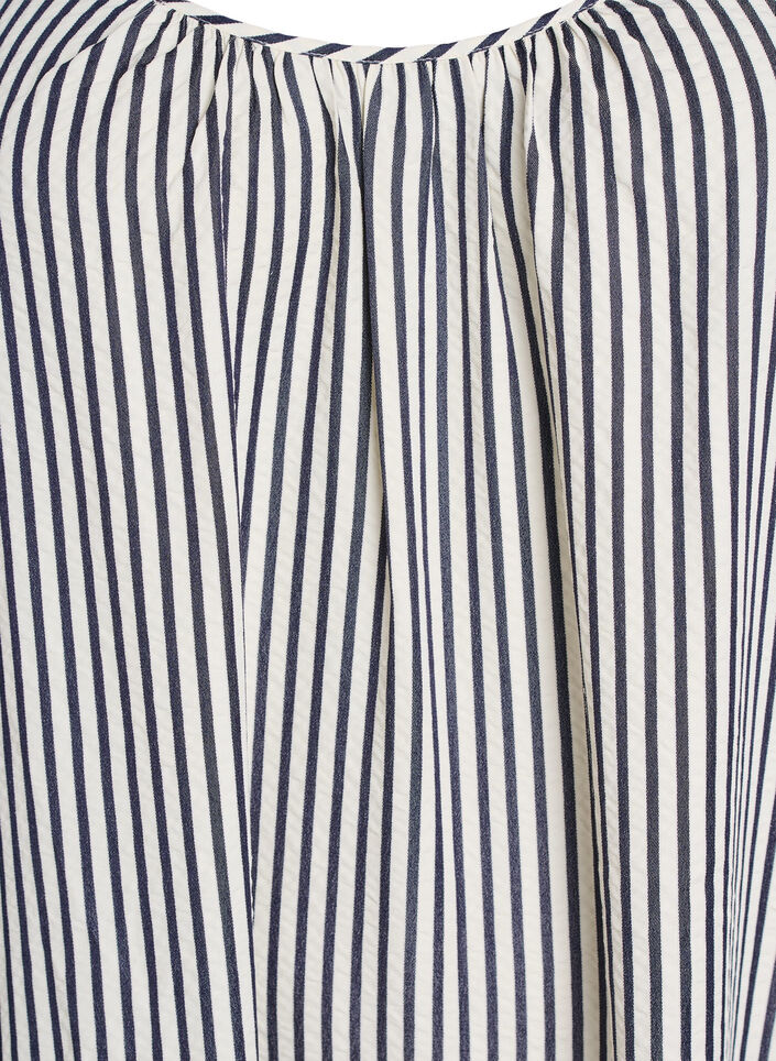 Raidallinen ja A-linjainen kes&auml;mekko, Musta, Packshot image number 2