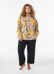 Kukkafleecetakki korkealla kauluksella ja vetoketjulla, Beige, Model image number 1