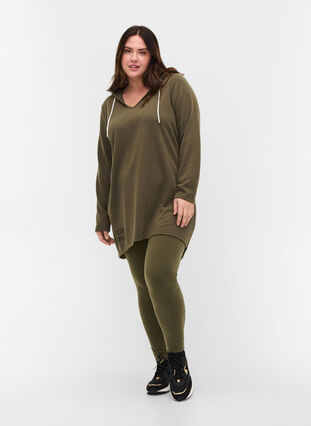 Puuvillaiset legginssit printillä, Ivy Green, Model image number 0