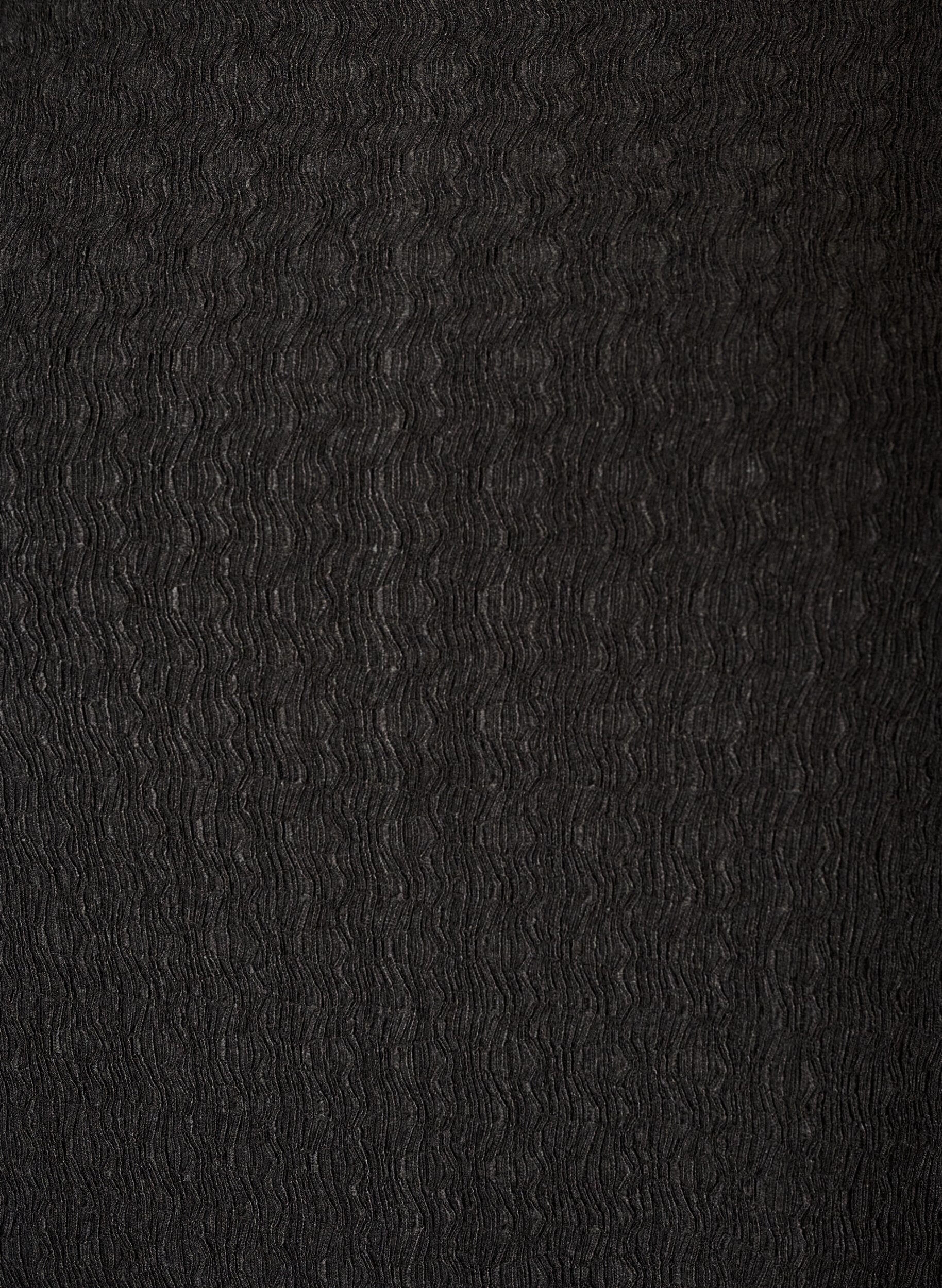ZizziMidi-mekko aaltoilevalla tekstuurilla ja pitkill&auml; hihoilla, Musta, Packshot image number 2