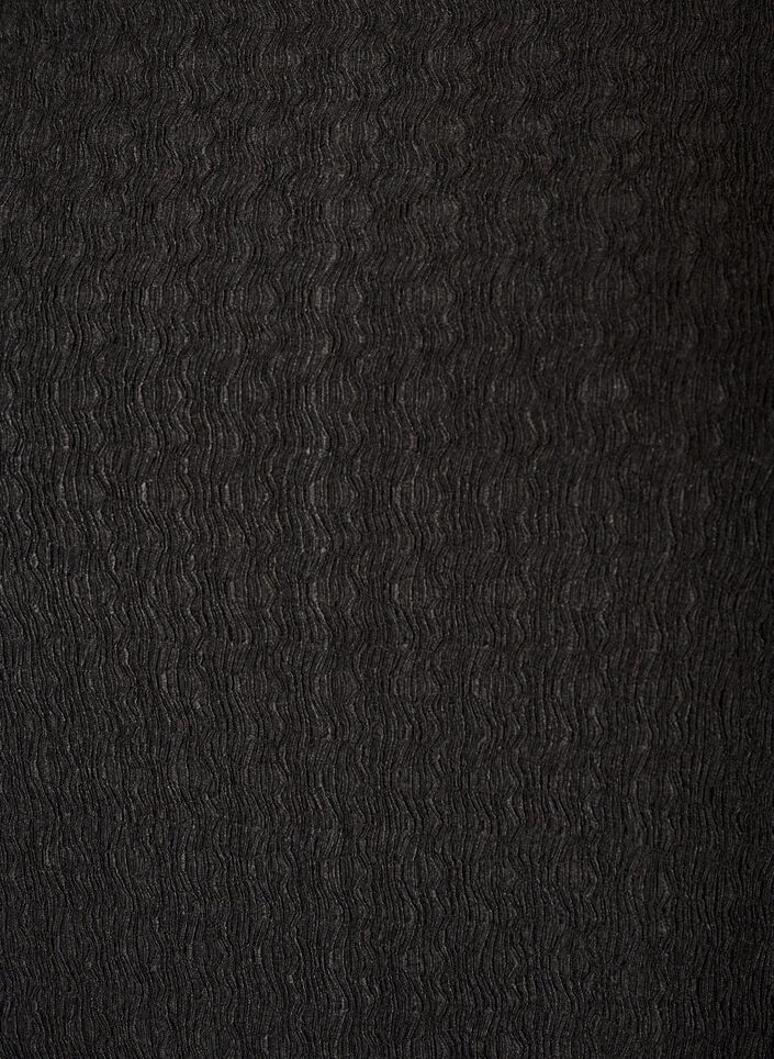 Midi-mekko aaltoilevalla tekstuurilla ja pitkill&auml; hihoilla, Musta, Packshot image number 2