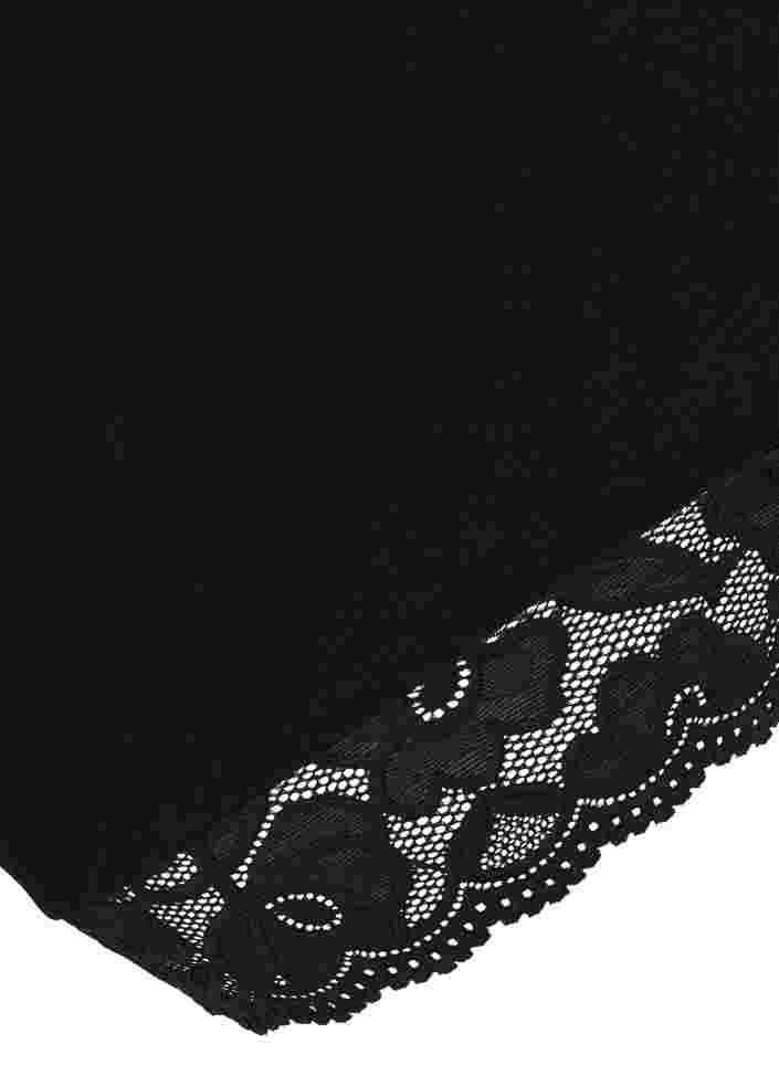 3 kpl hipster-alushousuja pitsireunuksella, Black, Packshot image number 3