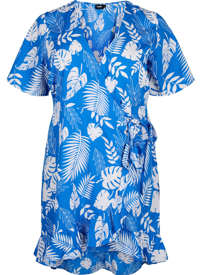 Flash – Lyhythihainen kietaisumekko, Skydiver White AOP, Packshot image number 0