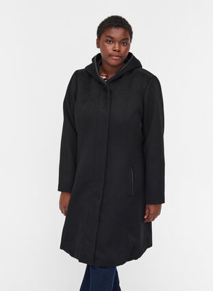 Villainen takki hupulla, Black, Model image number 0