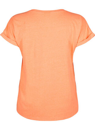 Neonvärinen puuvillainen t-paita, Neon Coral, Packshot image number 1