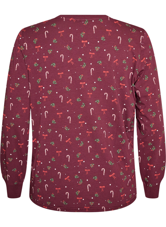 Y&ouml;paita printill&auml;, Tumma Bordeaux, Packshot image number 1