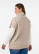 Neuleliivi poolokauluksella ja palmikkoneuleella, Beige, Model image number 2