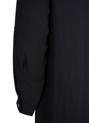 Pitkä yksivärinen paita viskoosista, Black, Packshot image number 3