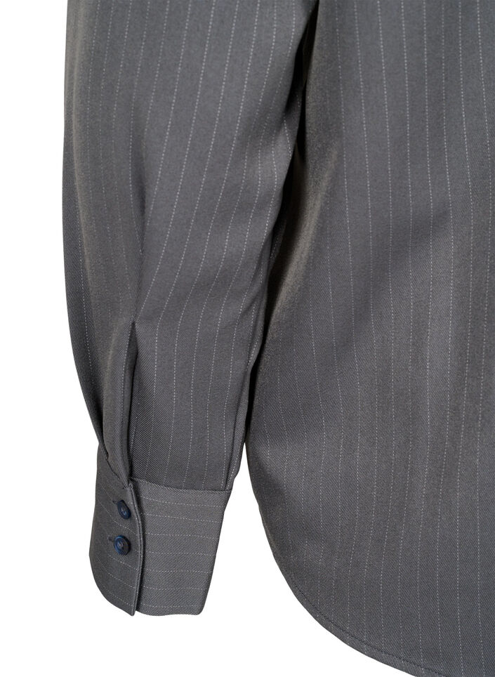 Raidallinen kauluspaita rintataskuilla, Dark Shadow Pin St., Packshot image number 4