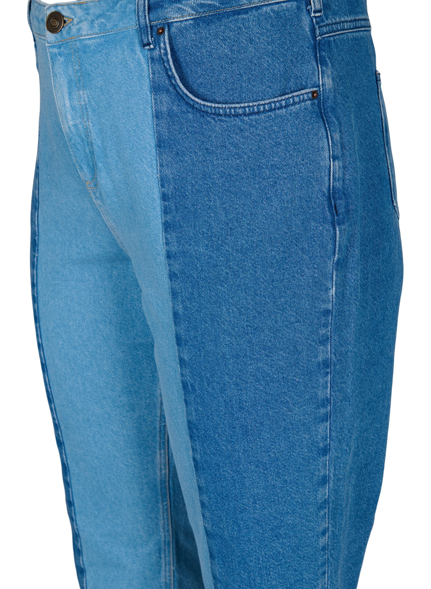 Zizzi Kropatut Vera farkut kontrastilla, Blue denim, Packshot image number 2