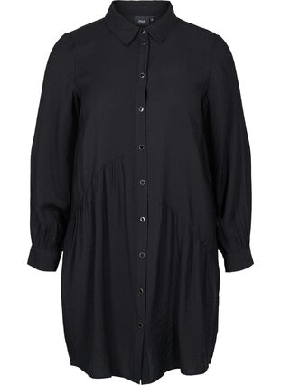 Yksivärinen paitamekko a-mallissa , Black, Packshot image number 0