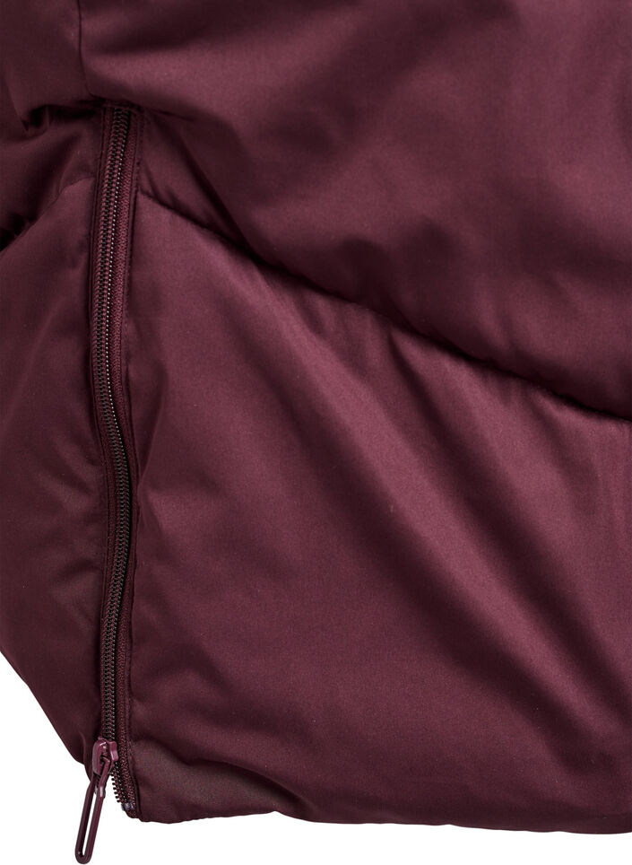 Pitk&auml; toppatakki, jossa huppu ja taskut, Tumma Bordeaux, Packshot image number 4