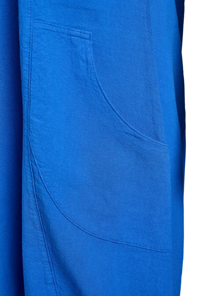 Lyhythihainen puuvillamekko , Sininen, Packshot image number 3