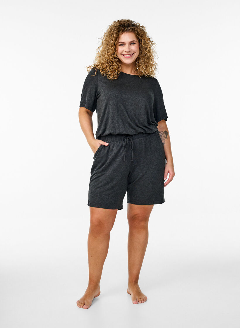 Shortsit jumpsuit, Harmaa, Model image number 1