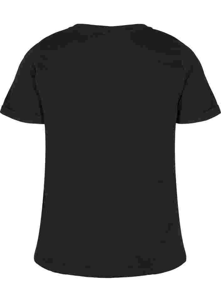 Perus t-paita puuvillasta, Black, Packshot image number 1