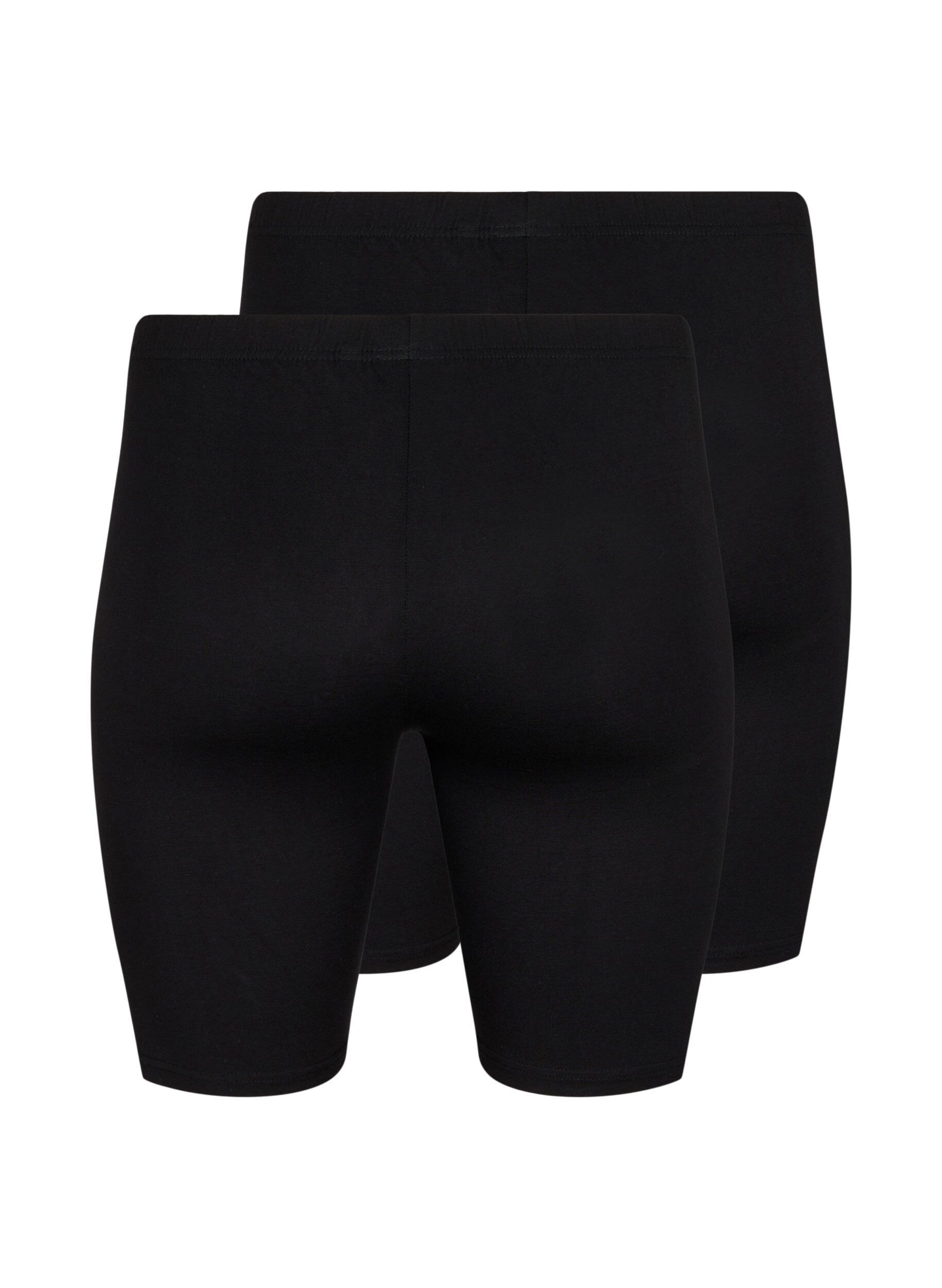 Zizzi2 kpl py&ouml;r&auml;ilyshortseja viskoosista, Musta, Packshot image number 1