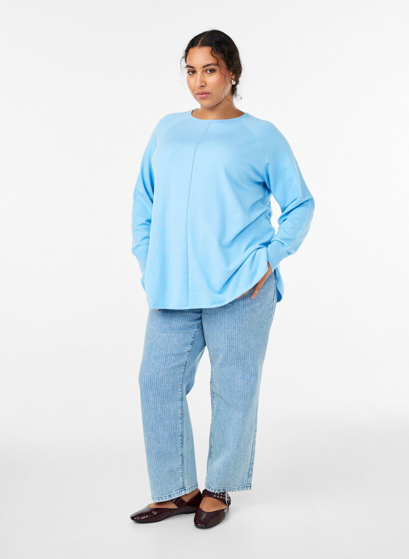 Neulepusero py&ouml;re&auml;ll&auml; p&auml;&auml;ntiell&auml; ja neulospinnalla, Sininen, Model image number 1